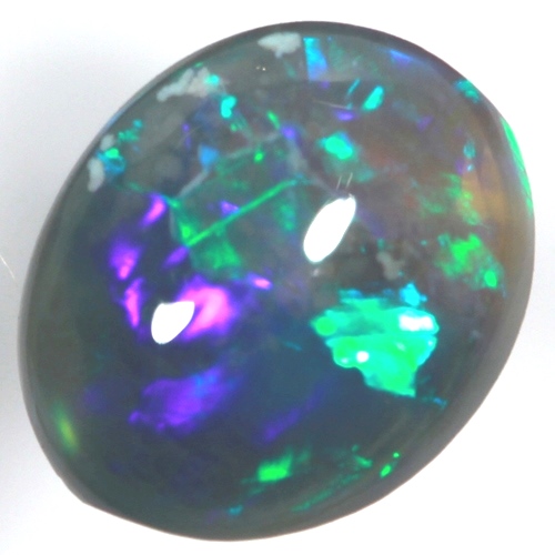 SOLID BLACK OPAL Sparkling blue and turquoise rolling flashes